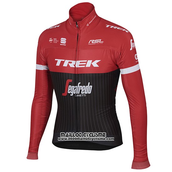 2017 Maillot Ciclismo Trek Segafredo Noir et Rouge Manches Longues et Cuissard